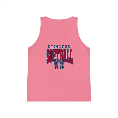 Youth Stingers Softball Stitched Bow Graphic Bella + Canvas Tank