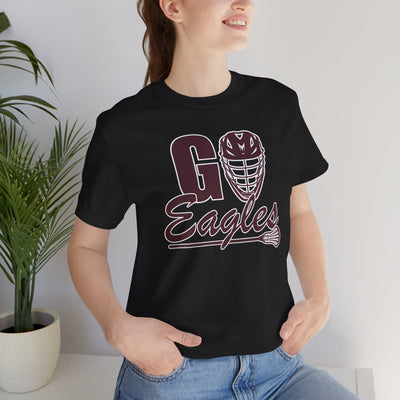 Adult Unisex Go Eagles Lacrosse Graphic Short Sleeve Soft Tee