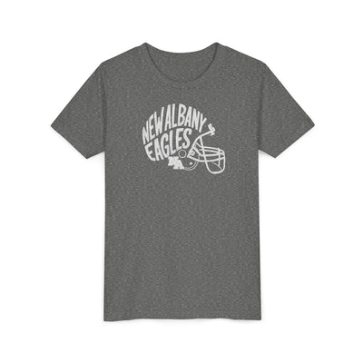 Youth New Albany Vintage Vibes Football Helmet Graphic Short Sleeve Bella + Canvas Soft Tee