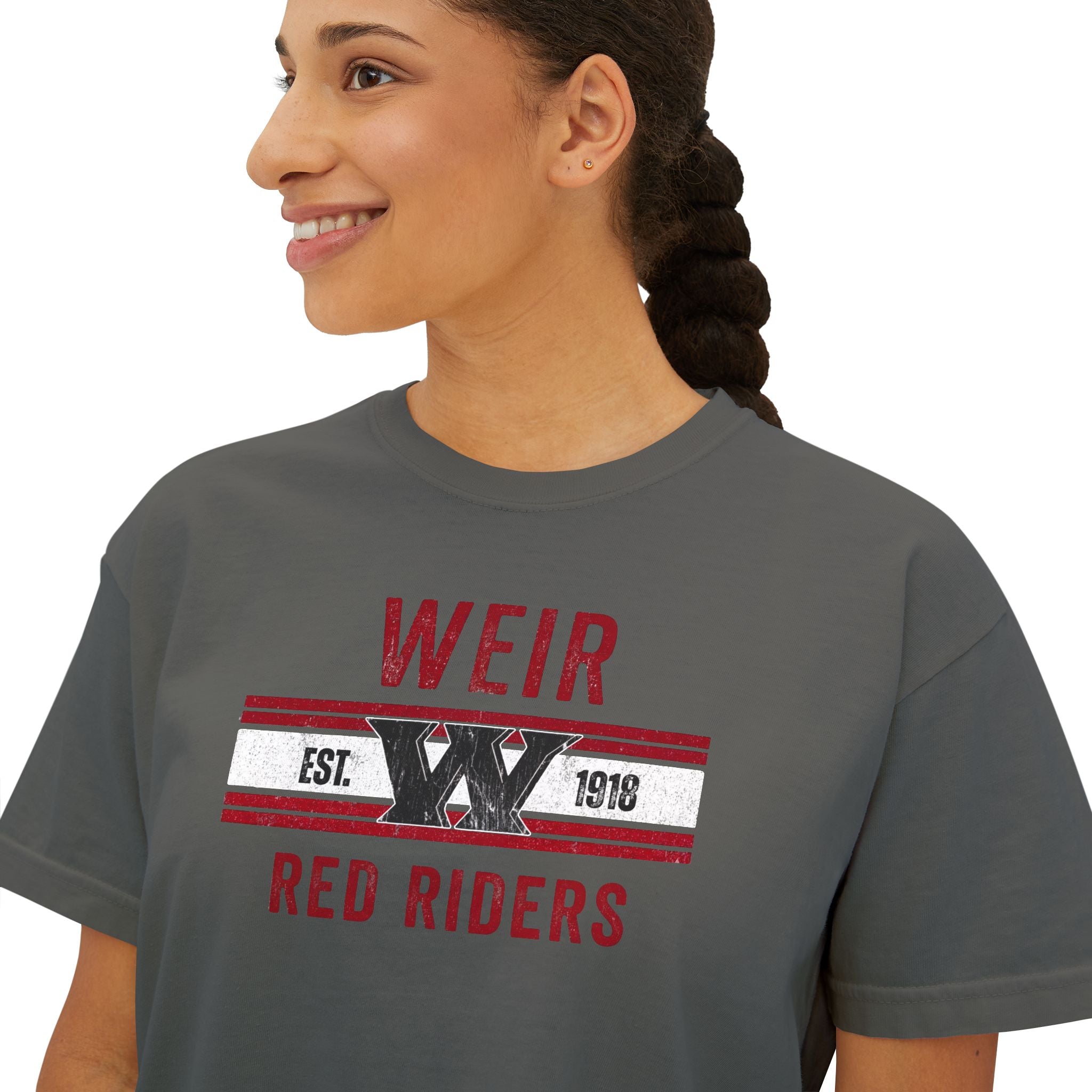 Women's Weirton Distressed Heritage Graphic Boxy Crop Short Sleeve Tee