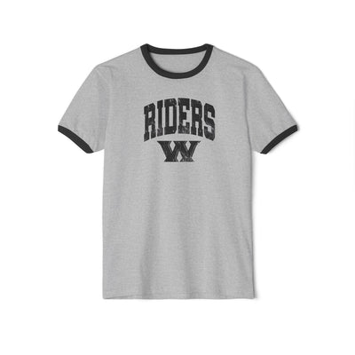 Adult Unisex Riders Arch Vintage Distressed W Graphic Short Sleeve Ringer Tee