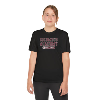 Youth Columbus Academy Football Graphic Sport-Tek Competitor Performance Tee