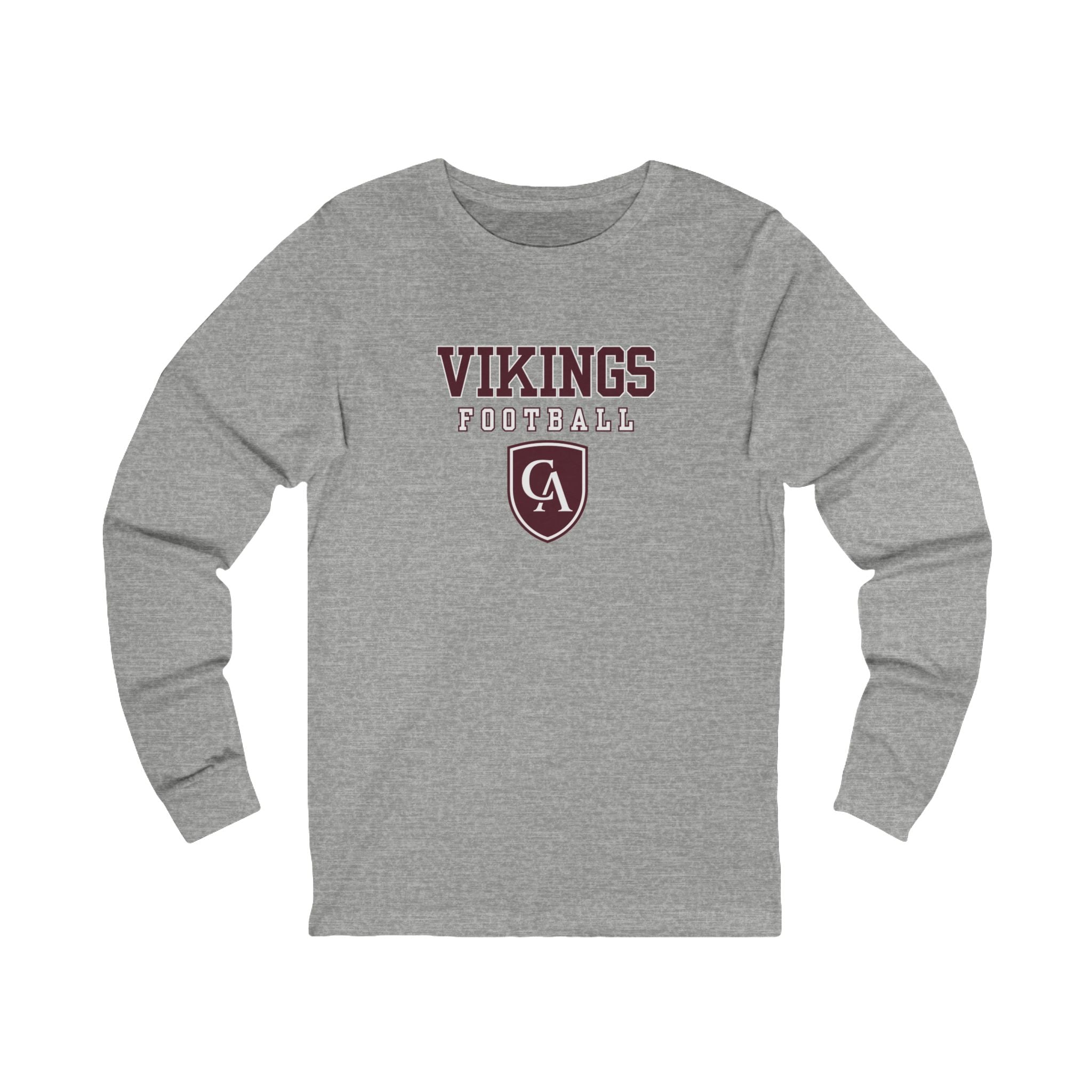 Adult Unisex Columbus Academy Vikings Football Graphic Bella + Canvas Long Sleeve Soft Tee