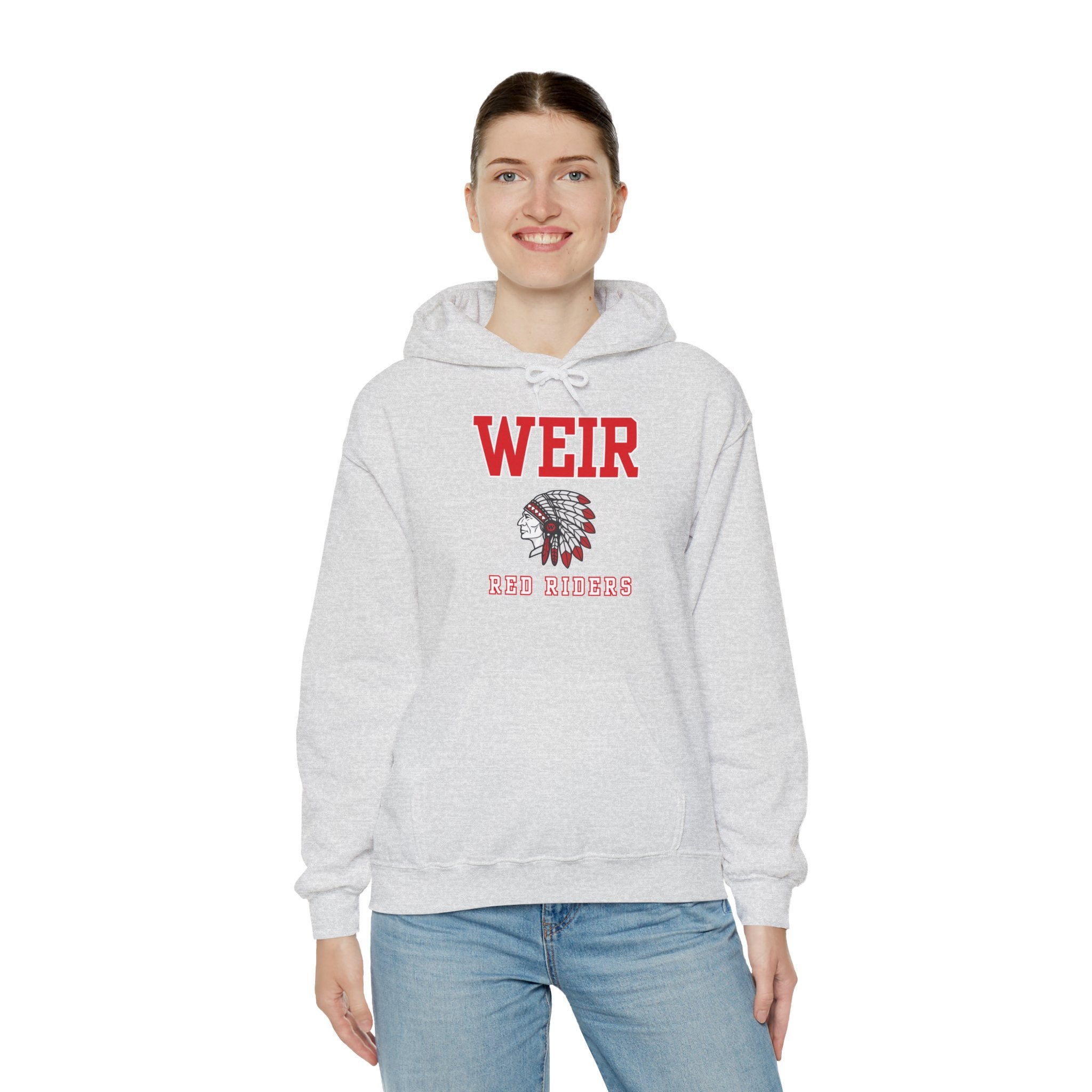 Adult Unisex Weir Red Riders Classic Mascot Graphic Hoodie