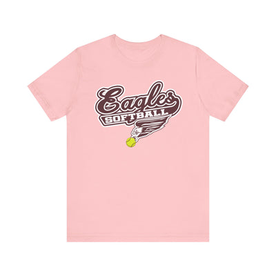 Adult Unisex Sporty Script Softball Eagles Graphic Short Sleeve Soft Tee