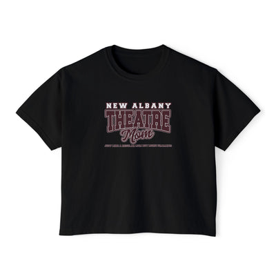 Women's New Albany Theatre Dramatic Mom Graphic Boxy Crop Short Sleeve Tee