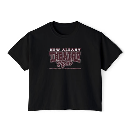 Women's New Albany Theatre Dramatic Mom Graphic Boxy Crop Short Sleeve Tee