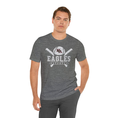 Adult Unisex Vintage Eagles Crossed Bats Graphic Short Sleeve Soft Tee