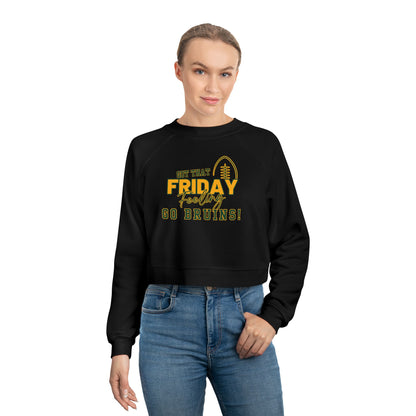 Women's Bruin Friday Feeling Football Graphic Cropped Fleece Sweatshirt