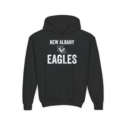 Youth Vintage Distressed New Albany Eagles Graphic Hoodie