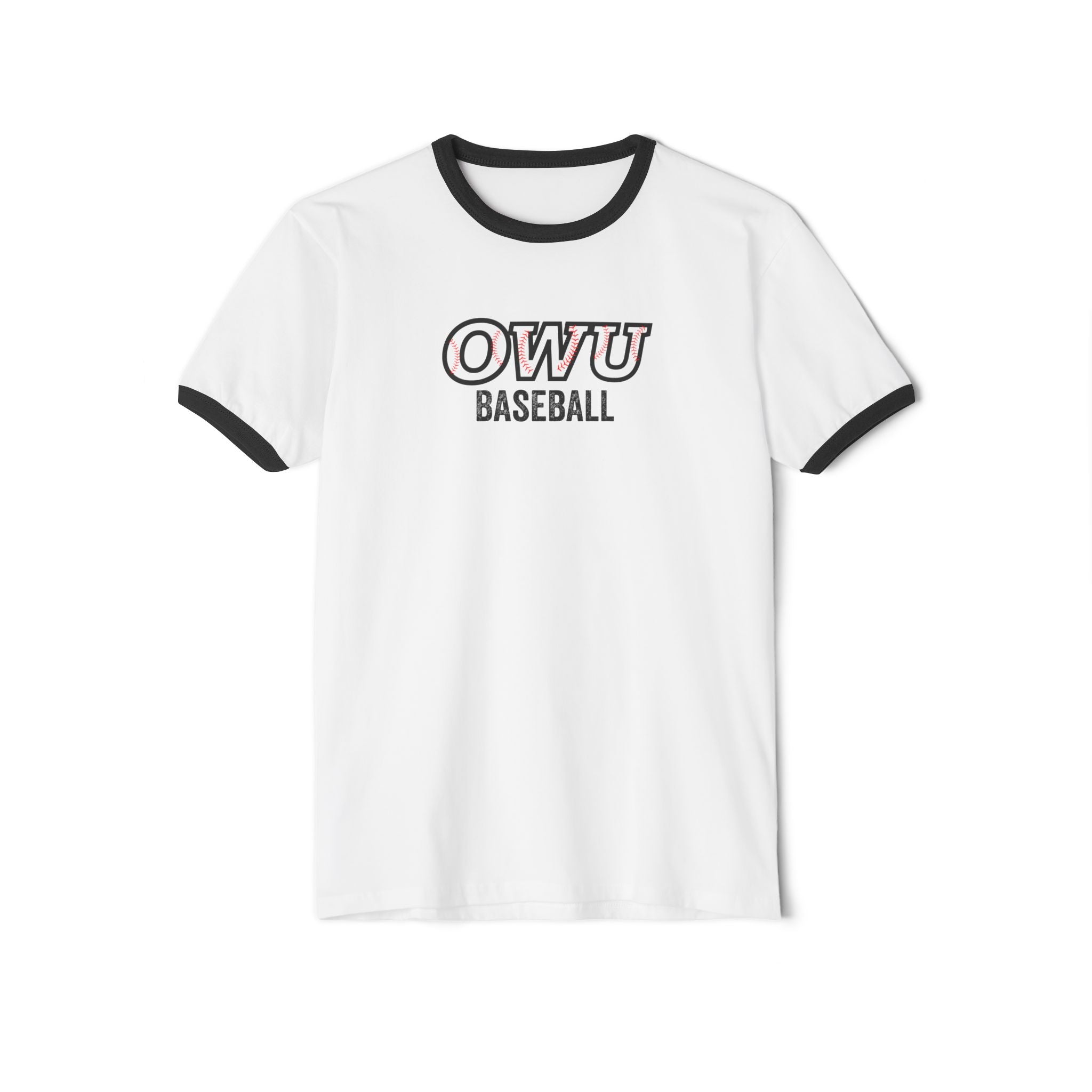 Adult Unisex OWU Baseball Stitches Graphic Short Sleeve Ringer Tee