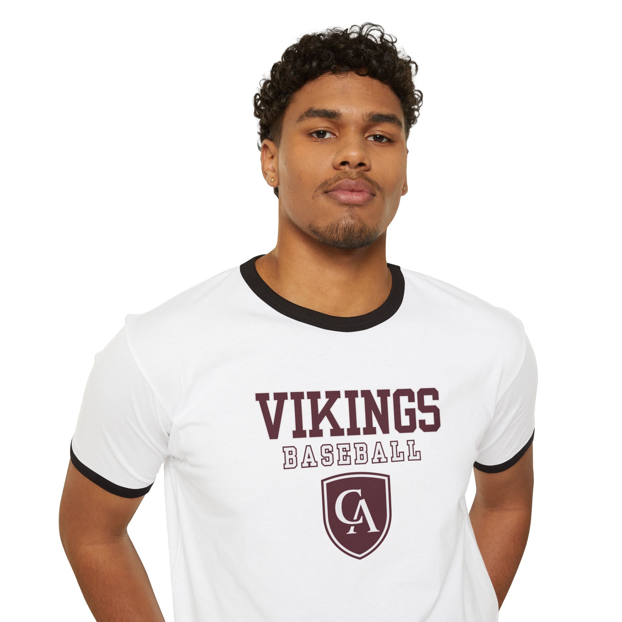 Adult Unisex Columbus Academy Vikings Baseball Graphic Short Sleeve Ringer Tee