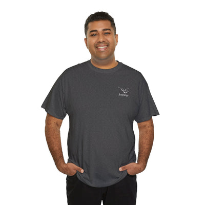 Adult Unisex Heavy Cotton Short Sleeve Tee - White Jennings Logo