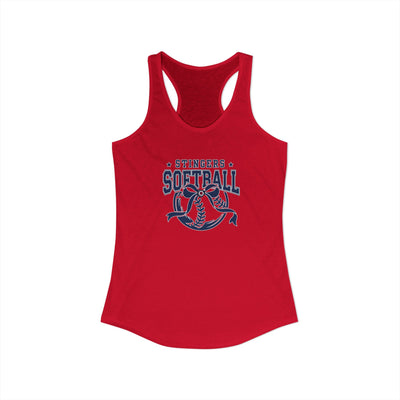 Women's Stingers Softball Spirit Bow Graphic Next Level Racerback Tank