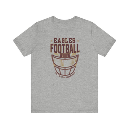 Adult Unisex Eagles Maroon Hype Helmet Graphic Short Sleeve Soft Tee