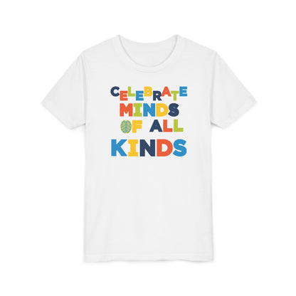 Youth Celebrate Minds Of All Kinds Graphic Short Sleeve Soft Tee - Bridgeway Academy