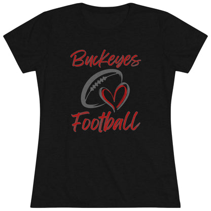 Women’s Super Soft Heart Buckeyes Football Short Sleeve Graphic Tee