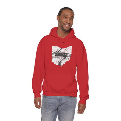 Adult Unisex OWU Baseball Stitches Distressed Ohio Graphic Hoodie