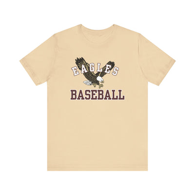 Adult Unisex Flying Baseball Eagle Graphic Short Sleeve Soft Tee