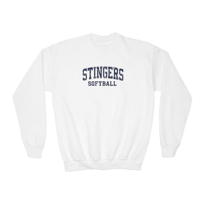Youth Stingers Softball Vintage Distressed Graphic Gildan Heavy Blend Sweatshirt