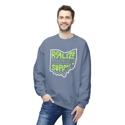 Adult Unisex Realize Possibility Support Independence Graphic Soft Style Sweatshirt