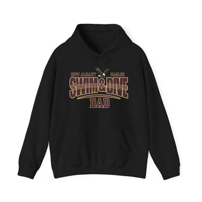 Men's Swim & Dive Dual Tone Eagles Effect Dad Graphic Hoodie