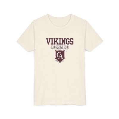 Youth Columbus Academy Vikings Bowling Graphic Short Sleeve Bella + Canvas Soft Tee
