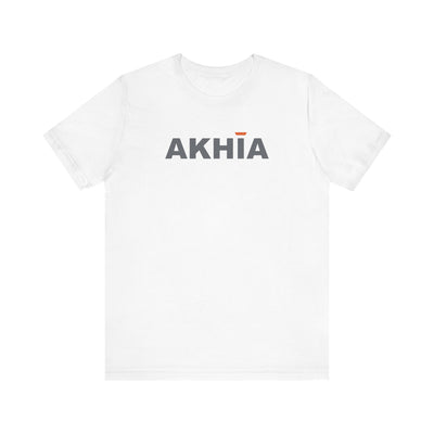 Adult Unisex Grey Logo Graphic Short Sleeve Soft Tee - Akhia