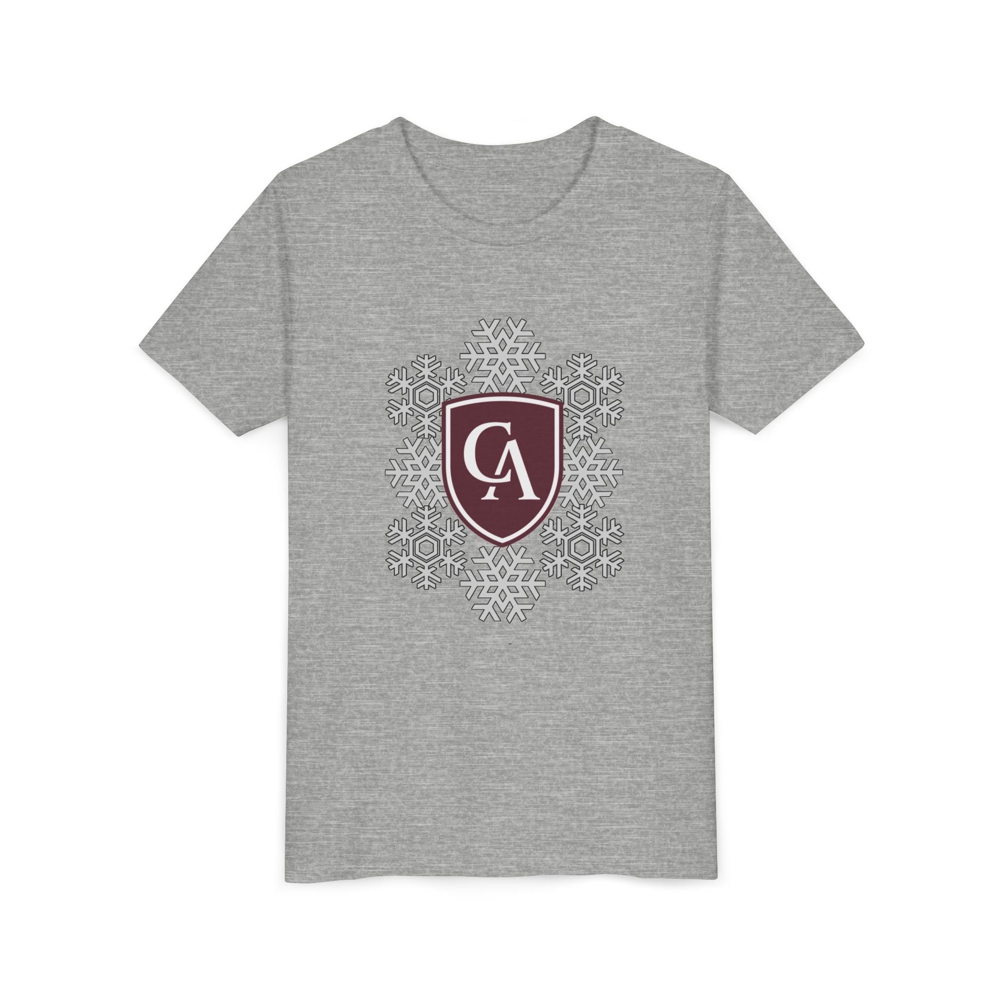 Youth Columbus Academy Spirited Snowflake Graphic Short Sleeve Soft Tee