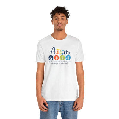 Adult Unisex Autism Imprint Graphic Short Sleeve Soft Tee
