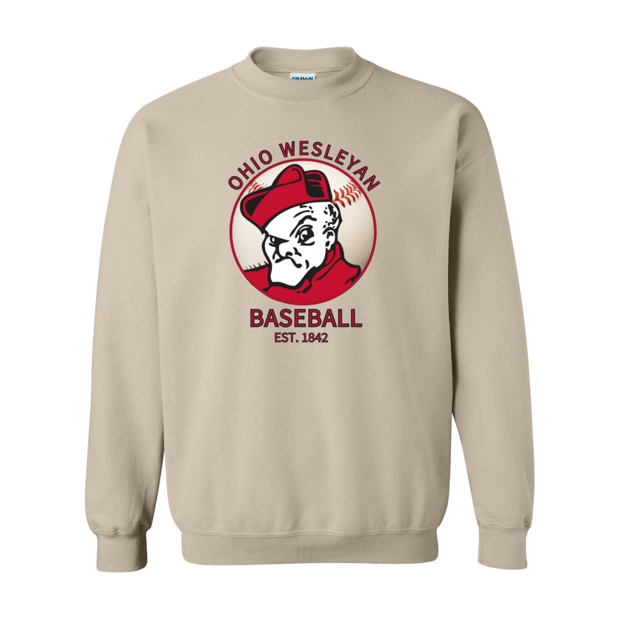 Adult Unisex 1842 Bishops Baseball Graphic Sweatshirt - Ohio Wesleyan University