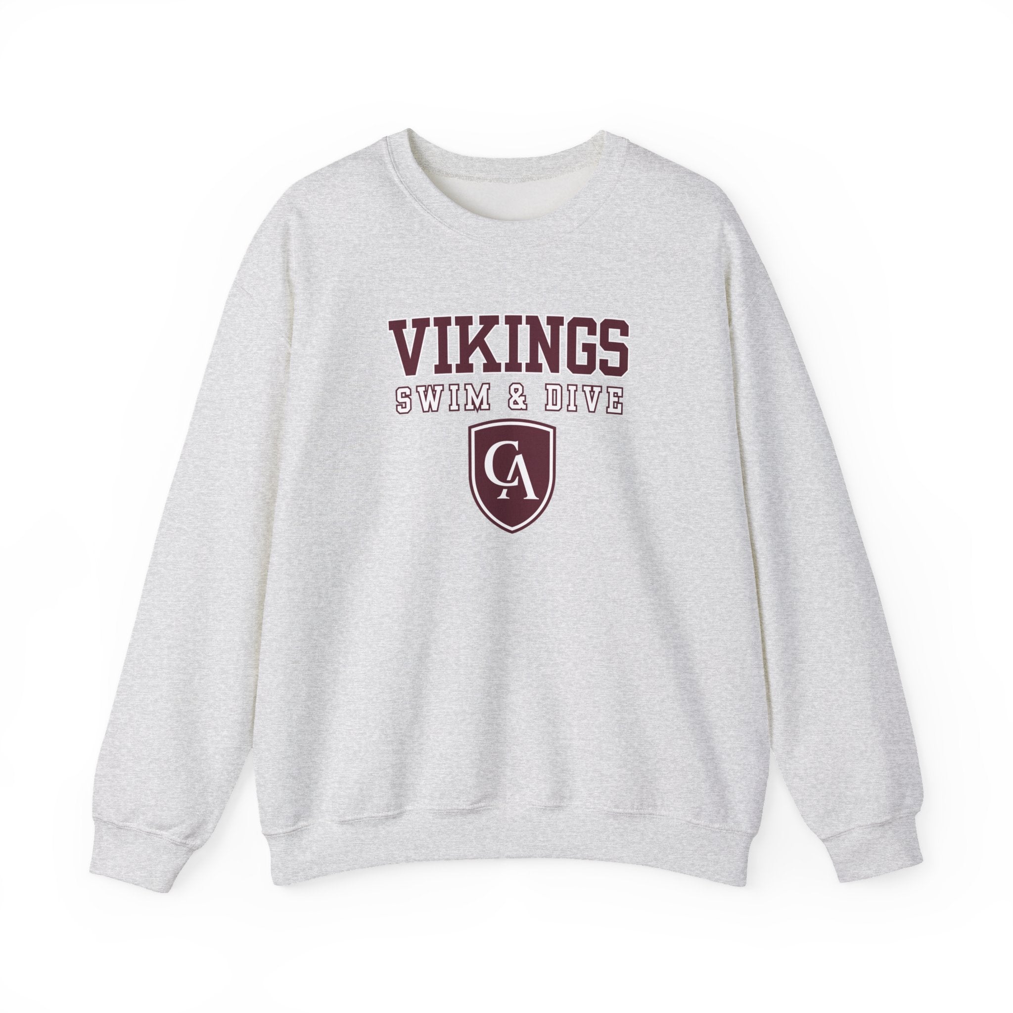 Adult Unisex Columbus Academy Vikings Swim & Dive Graphic Gildan Heavy Blend Sweatshirt