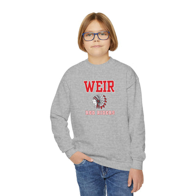 Youth Weir Red Riders Classic Mascot Graphic Gildan Heavy Blend Sweatshirt