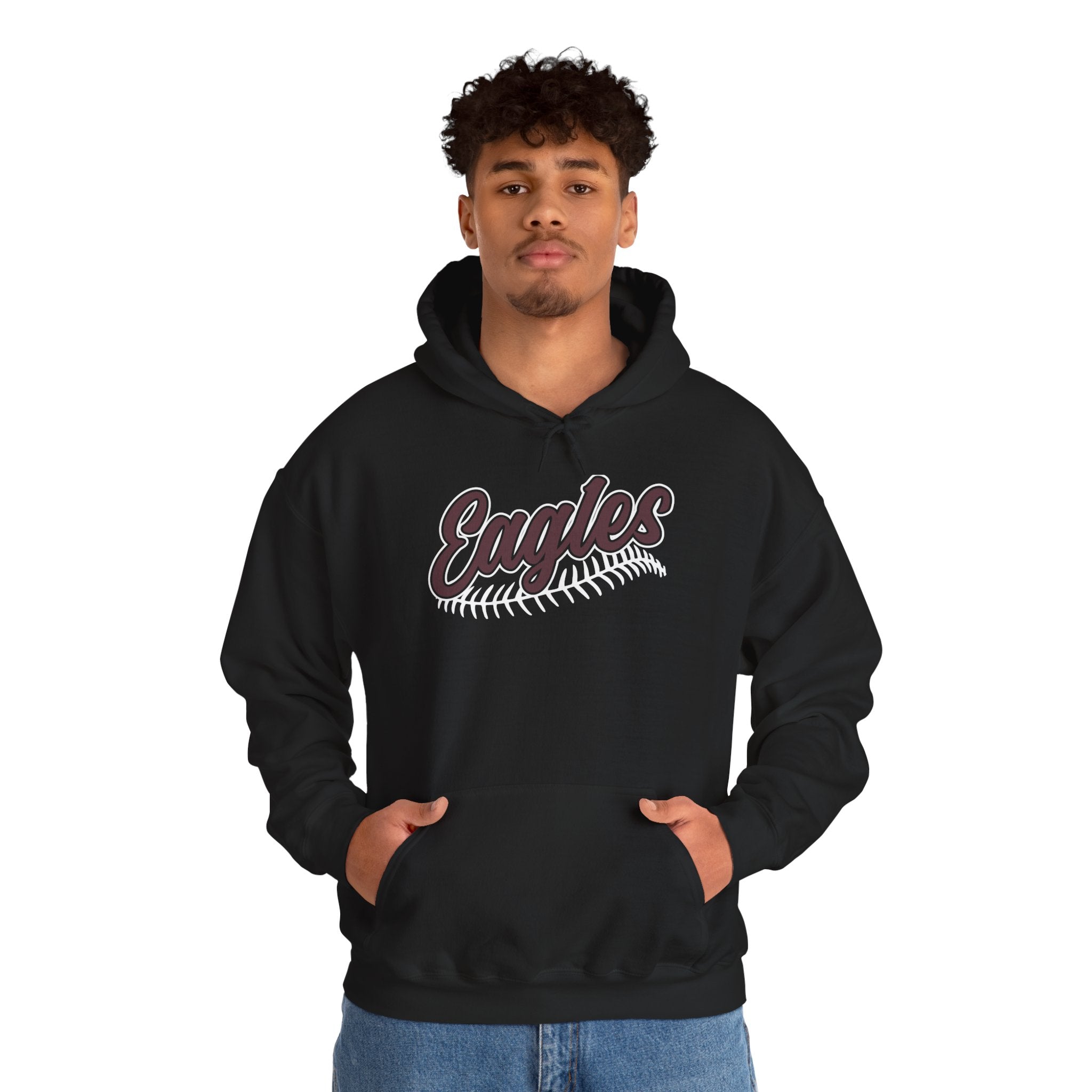 Adult Unisex New Albany Script Stitch Eagles Graphic Hoodie
