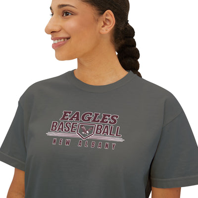 Women's New Albany Eagles Home Plate Pride Graphic Boxy Crop Short Sleeve Tee