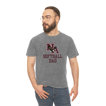 Men's Softball Dad Classic Logo Mineral Wash Short Sleeve Graphic Tee - New Albany Eagles