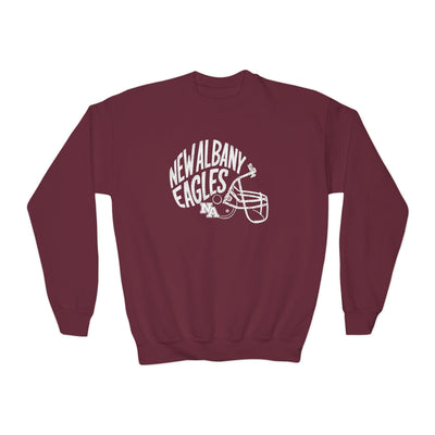 Youth New Albany Vintage Vibes Football Helmet Graphic Gildan Heavy Blend Sweatshirt