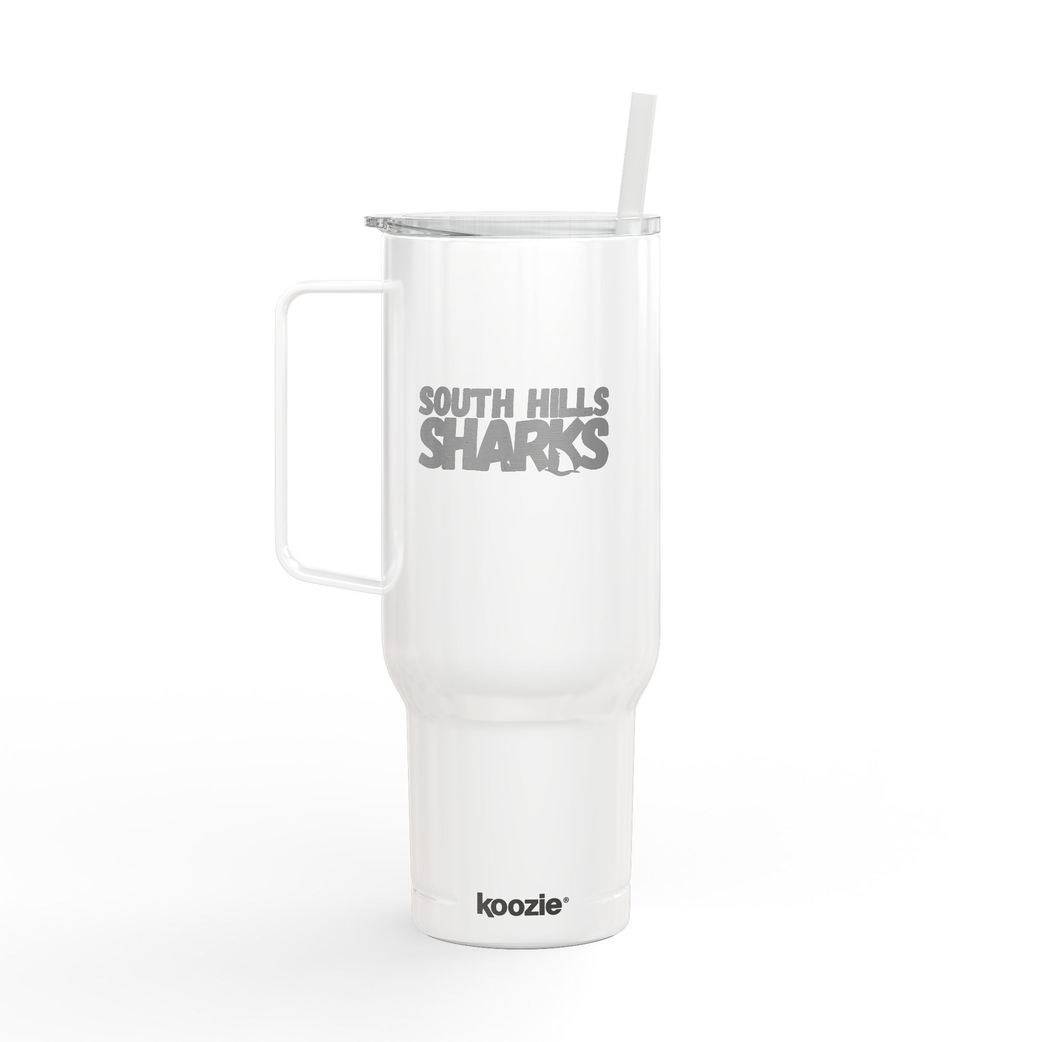 South Hills Sharks Neon Rainbow Engraved 40oz Insulated Tumbler with Lid