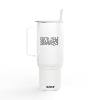 South Hills Sharks Neon Rainbow Engraved 40oz Insulated Tumbler with Lid