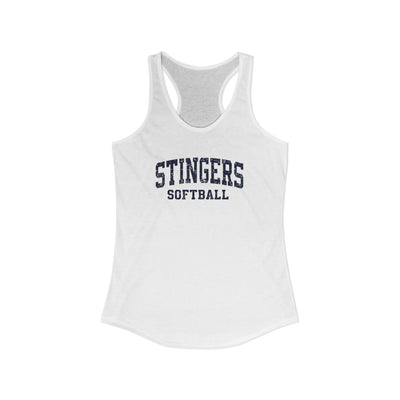 Women's Stingers Softball Vintage Distressed Graphic Next Level Racerback Tank