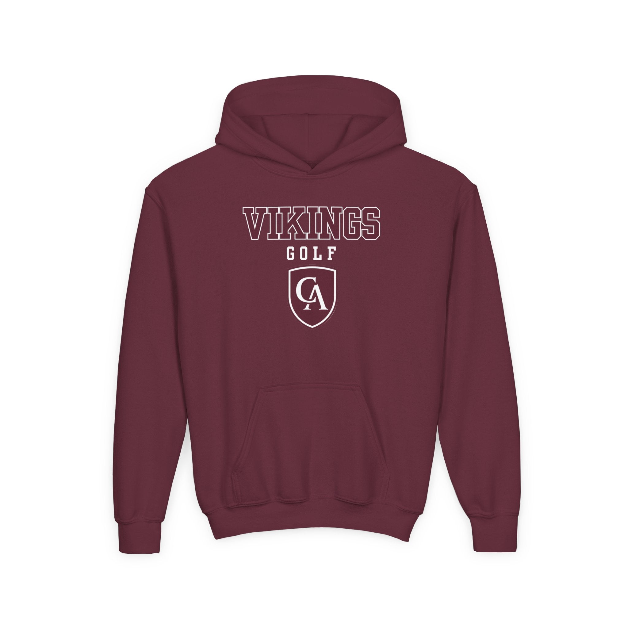 Youth Columbus Academy Vikings Golf Graphic Gildan Heavy Blend Hoodie