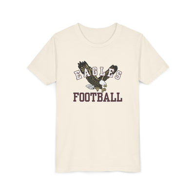 Youth Flying Football Eagle Graphic Short Sleeve Soft Tee