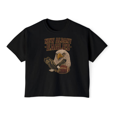 Women's New Albany Gridiron Eagle Graphic Boxy Crop Short Sleeve Tee