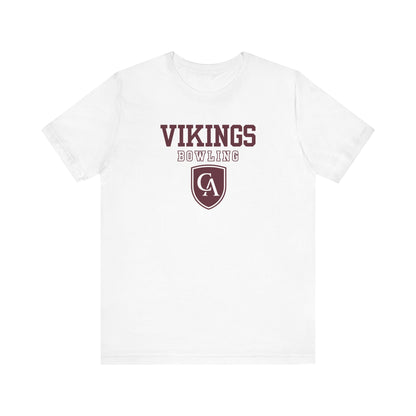 Adult Unisex Columbus Academy Vikings Bowling Graphic Short Sleeve Bella + Canvas Soft Tee