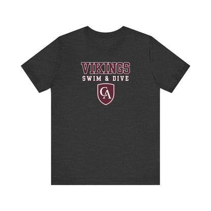 Adult Unisex Columbus Academy Vikings Swim & Dive Graphic Short Sleeve Bella + Canvas Soft Tee