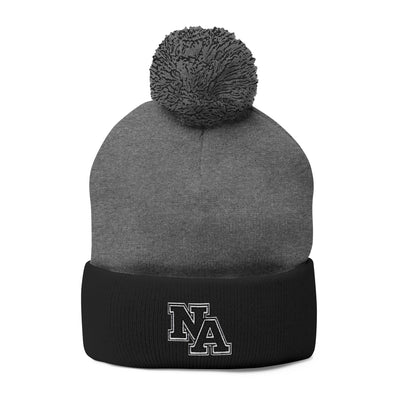 New Albany Pom Pom Knit Hat with Embroidered Black Classic Logo