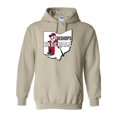 Adult Unisex Ohio Battling Bishops Baseball Graphic Hoodie - Ohio Wesleyan University