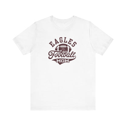 Adult Unisex Eagles Spirit Script Football Mom Graphic Short Sleeve Soft Tee