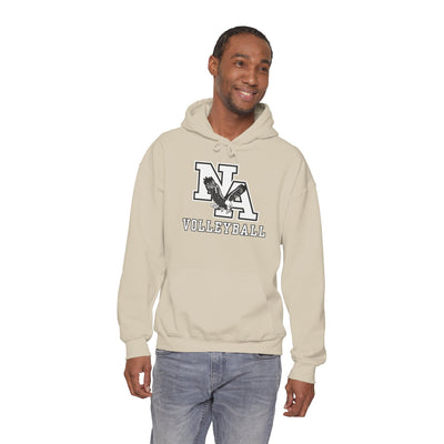 Adult Unisex New Albany Volleyball Classic White and Black Logo Graphic Hoodie