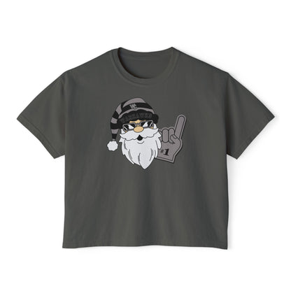 Women's Westerville Central Spirited Santa Graphic Boxy Crop Short Sleeve Tee